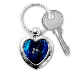 Tardis Doctor Who Space Galaxy Key Chain (heart)