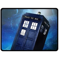 Tardis Doctor Who Space Blue Fleece Blanket (large)