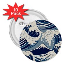 Japanese Wave Pattern 2 25  Buttons (10 Pack)  by Cemarart