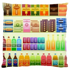 Supermarket Shelf Products Snacks Large Cushion Case (two Sides)