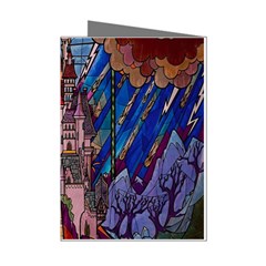Castle Building Stained Glass Mini Greeting Cards (pkg Of 8) by Cemarart