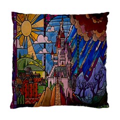Castle Building Stained Glass Standard Cushion Case (one Side)
