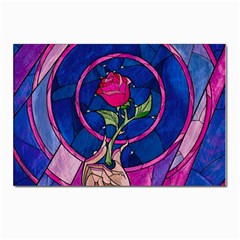 Enchanted Rose Stained Glass Postcard 4 x 6  (pkg Of 10) by Cemarart