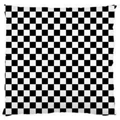 Pattern Checkered Squares Black White Pattern Large Cushion Case (two Sides) by Sabxi