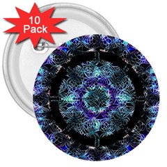 Round Wreath 3  Buttons (10 Pack)  by Sabxi