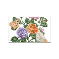 Embroidery Roses Floral Design Sticker Rectangular (100 Pack)