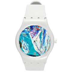 Sailing Boat Round Plastic Sport Watch (m)
