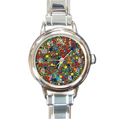 Shapes Pattern Round Italian Charm Watch