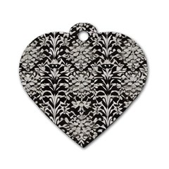 Gothic Leaf Pattern 4 Dog Tag Heart (two Sides)