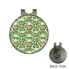 Retro 1880s Flowers Pattern 5 Hat Clips With Golf Markers