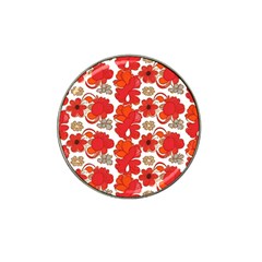 Mid Century Retro Floral 1970s 1960s Pattern 91 Hat Clip Ball Marker (10 Pack)