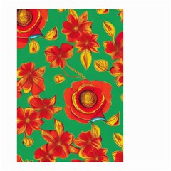 Mid Century Retro Floral 1970s 1960s Pattern 89 Small Garden Flag (two Sides)