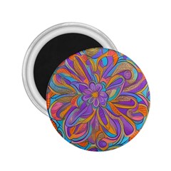 Mid Century Retro Floral 1970s 1960s Pattern 75 2 25  Magnets by violetheavensky