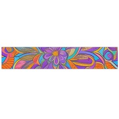 Mid Century Retro Floral 1970s 1960s Pattern 75 Large Premium Plush Fleece Scarf 