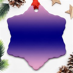 Cotton Candy Pink To Navy Blue Bilinear Gradient Snowflake Ornament (two Sides) by GradientsOmbre