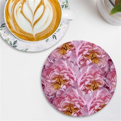 Peonies Nature Bloom Blossom Pink Uv Print Round Tile Coaster