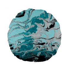 Fluid Turquoise Standard 15  Premium Round Cushions