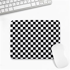 Pattern Checkered Squares Black White Pattern Small Mousepad by Sabxi