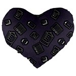Background Wallpaper Pattern Notes Large 19  Premium Flano Heart Shape Cushions Back