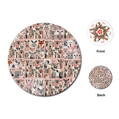 Mix Animals Playing Cards Single Design (round)