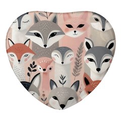 Fox Heart Glass Fridge Magnet (4 Pack)