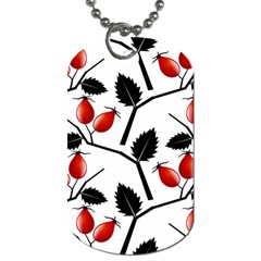 Rose Hip Pattern Branches Autumn Dog Tag (one Side) by Hannah976