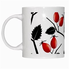 Rose Hip Pattern Branches Autumn White Mug by Hannah976