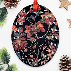 Red Flowers 2 Ornament (oval Filigree)