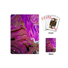 Magenta Waves Playing Cards Single Design (mini) by kaleidomarblingart