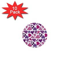 Heart Pattern Repetition Background 1  Mini Buttons (10 Pack)  by Tsamara