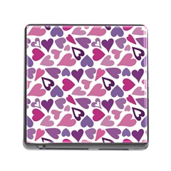 Heart Pattern Repetition Background Memory Card Reader (square 5 Slot)