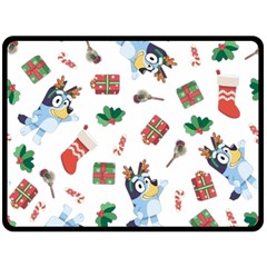 Bluey, Bluey Merch, Bluey Pattern, Bluey Bluey, Bingo, Bluey Design, Bluey Dog 80  X 56  Fleece Blanket (large)