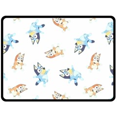 Bluey, Bluey Merch, Bluey Pattern, Bluey Bluey, Bingo, Bluey Design, Bluey Dog 80  X 56  Two Sides Fleece Blanket (large)