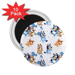 Bluey, Bluey Merch, Bluey Pattern, Bluey Bluey, Bingo, Bluey Design, Bluey Dog 2 25  Magnets (10 Pack)  by avitendut