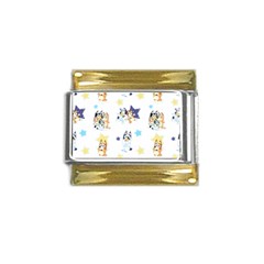Bluey, Bluey Merch, Bluey Pattern, Bluey Bluey, Bingo, Bluey Design, Bluey Dog Gold Trim Italian Charm (9mm)