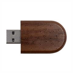 Bluey, Bluey Merch, Bluey Pattern, Bluey Bluey, Bingo, Bluey Design, Bluey Dog Wood Oval Usb Flash Drive by avitendut