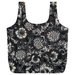 Mid Century Retro Floral 1970s 1960s Pattern 71 Full Print Recycle Bag (xxl)