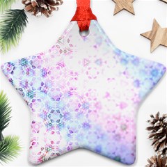 Digital Art Artwork Abstract Pink Purple Star Ornament (two Sides)