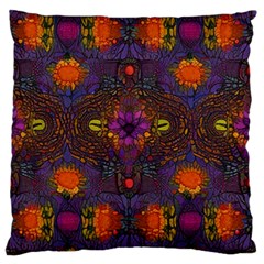 Mid Century Retro Floral 1970s 1960s Pattern 67 Standard Premium Plush Fleece Cushion Case (one Side)
