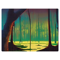 Nature Swamp Water Sunset Spooky Night Reflections Bayou Lake 40  X 30  Premium Plush Fleece Blanket (extra Small)