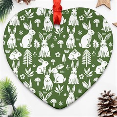 Easter Bunny Pattern Heart Ornament (two Sides)
