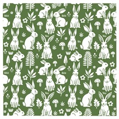 Easter Bunny Pattern Wooden Puzzle Square