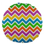 Chevron Pattern Design Texture Large 18  Premium Round Cushions Back