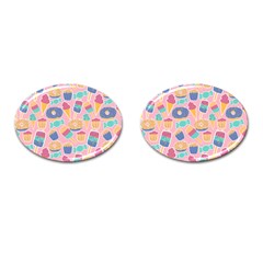 Ice Cream Donut Sweets Candie Cufflinks (oval) by Apenda