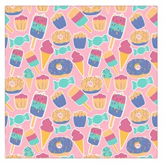 Ice Cream Donut Sweets Candie 36  X 36  Square Satin Scarf by Apenda