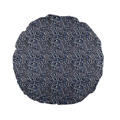 Blue Black Snake Pattern Standard 15  Premium Flano Round Cushions