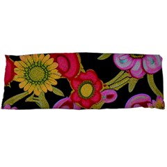 Mid Century Retro Floral 1970s 1960s Pattern 70 One Side Body Pillow Cases