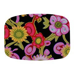 Mid Century Retro Floral 1970s 1960s Pattern 70 Mini Square Pill Box